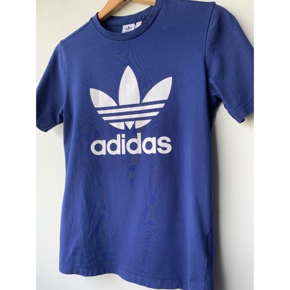 Medium, Adidas, navy blue and white tee - Picture 4 of 13